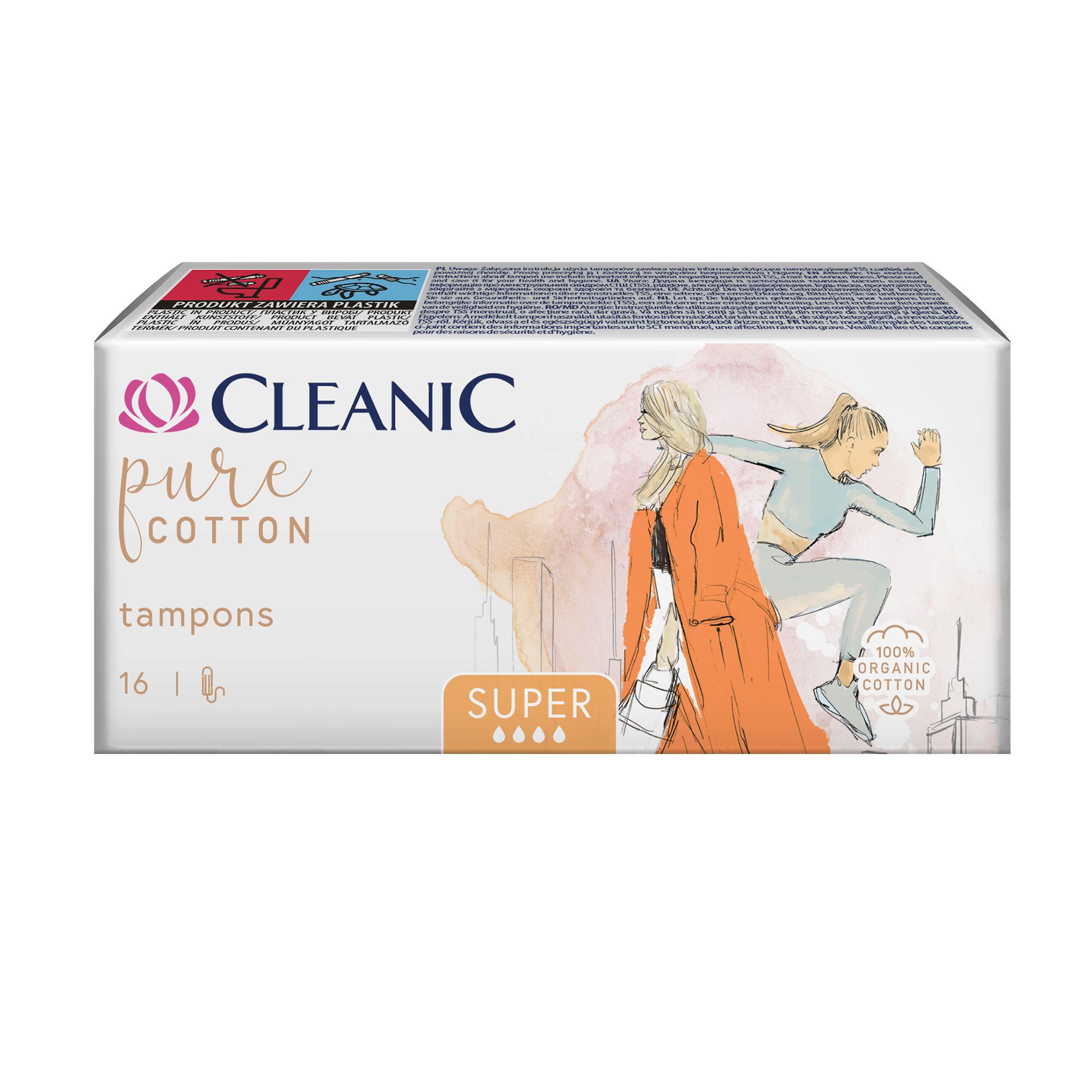 Тампони Cleanic Pure Cotton Super, 16 шт