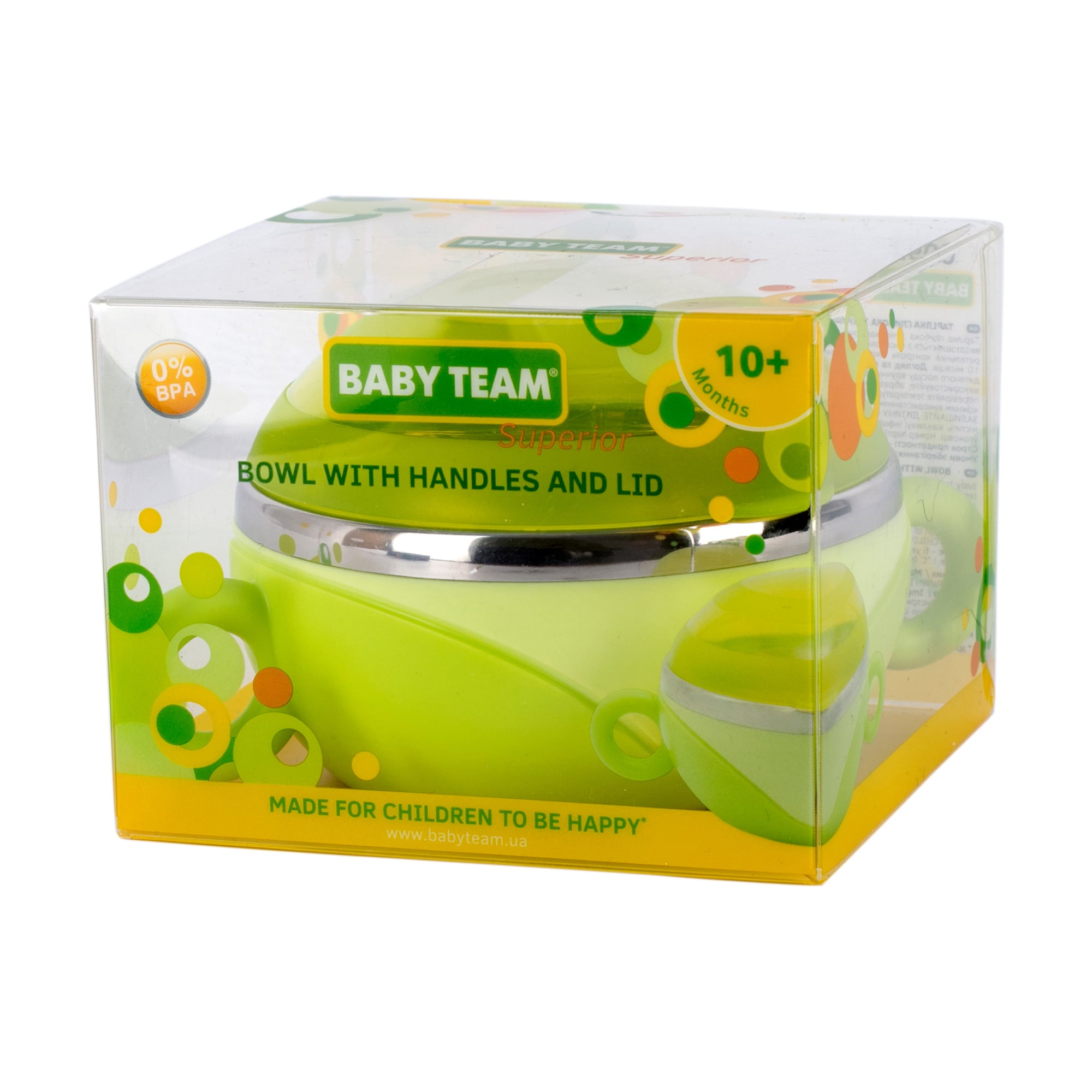 Тарілка глибока Baby Team з кришкою і ручками, від 10 місяців, 240 мл (6092)