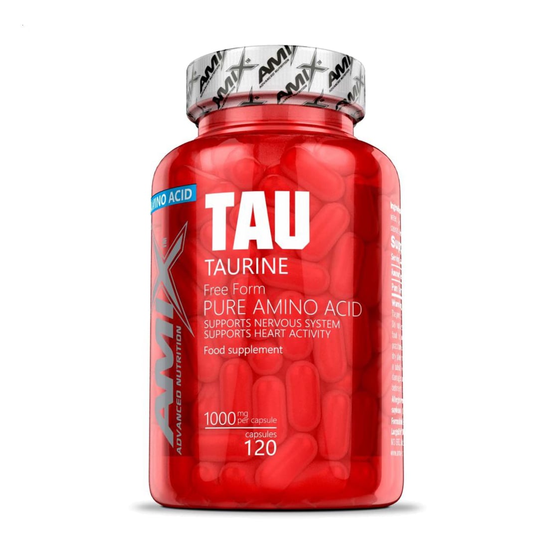 Таурин Amix Nutrition Taurine Pure Amino Acid, 1000 мг, 120 капсул