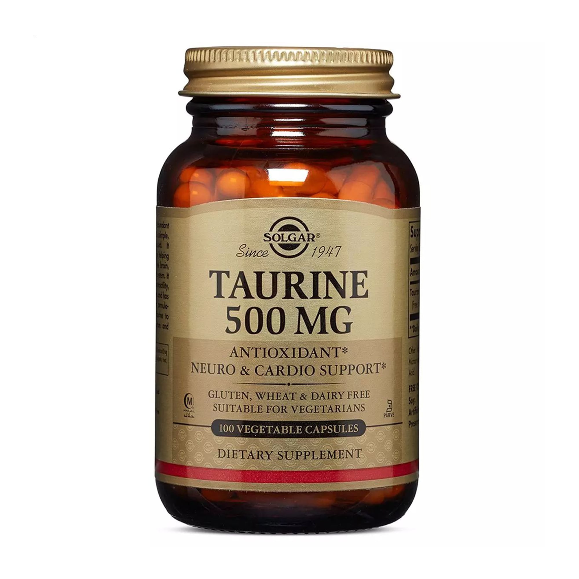 Таурин Solgar Taurine 500 мг, 100 капсул