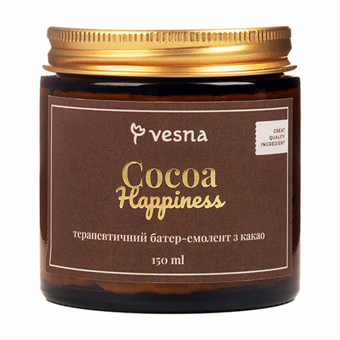 Терапевтичний батер-емолент для тіла Vesna Cocoa Happiness із какао, 150 мл