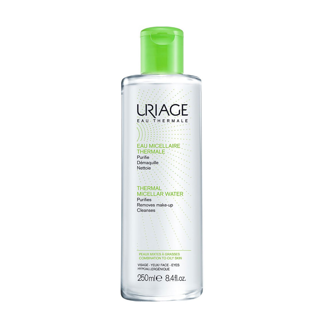 Термальна міцелярна вода Uriage Eau Micellaire Thermale для жирної та комбінованої шкіри, 250 мл