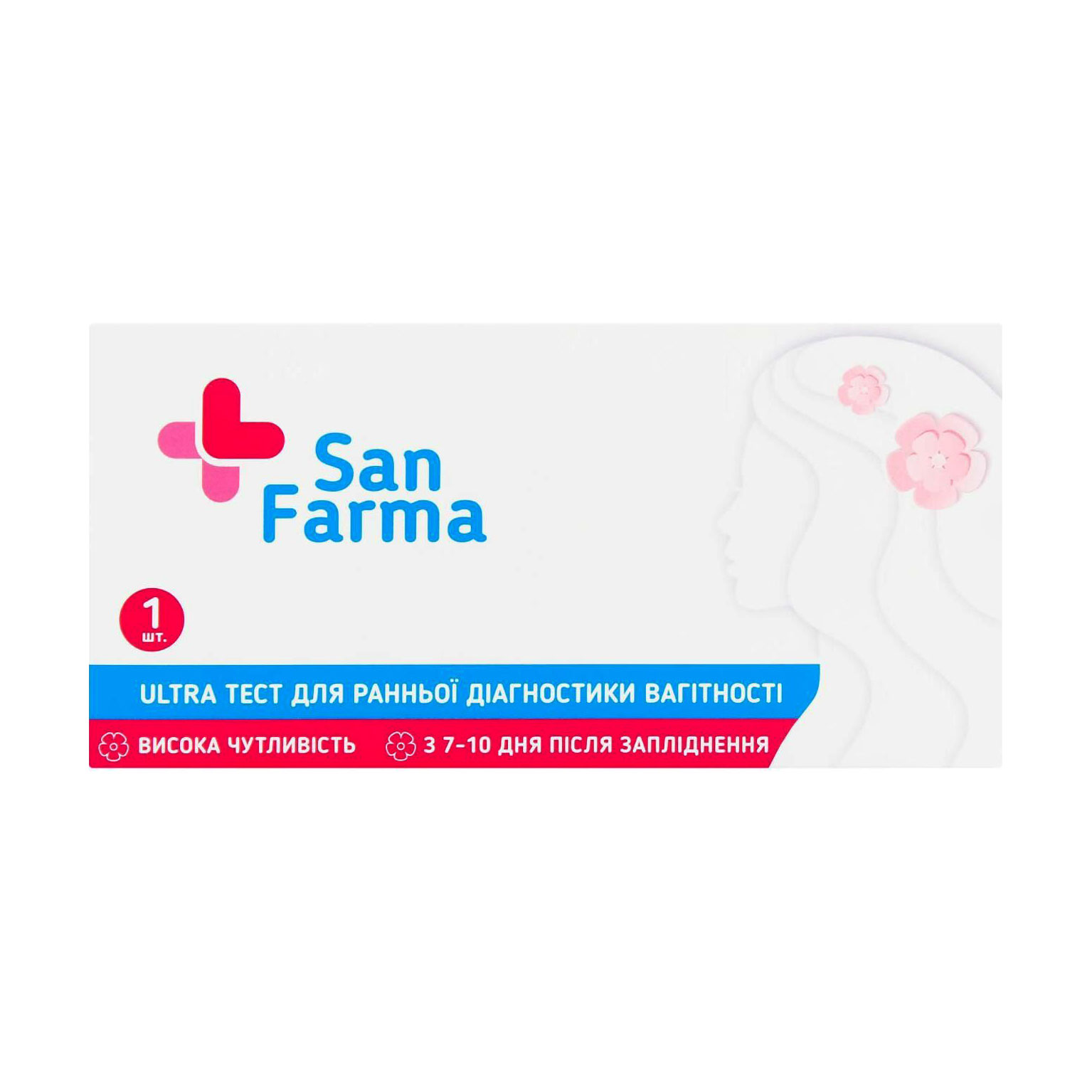 Тест на вагітність San Farma Ultra для ранньої діагностики, 1 шт