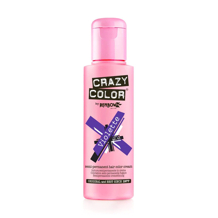 Тінт-фарба для волосся Crazy Color Semi Permanent Hair Color Cream 43 Violette, 100 мл