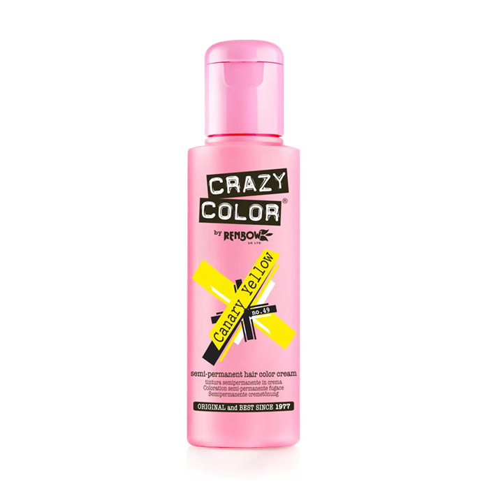 Тінт-фарба для волосся Crazy Color Semi Permanent Hair Color Cream 49 Canary Yellow, 100 мл