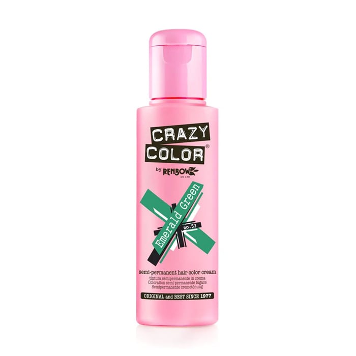 Тінт-фарба для волосся Crazy Color Semi Permanent Hair Color Cream 53 Emerald Green, 100 мл