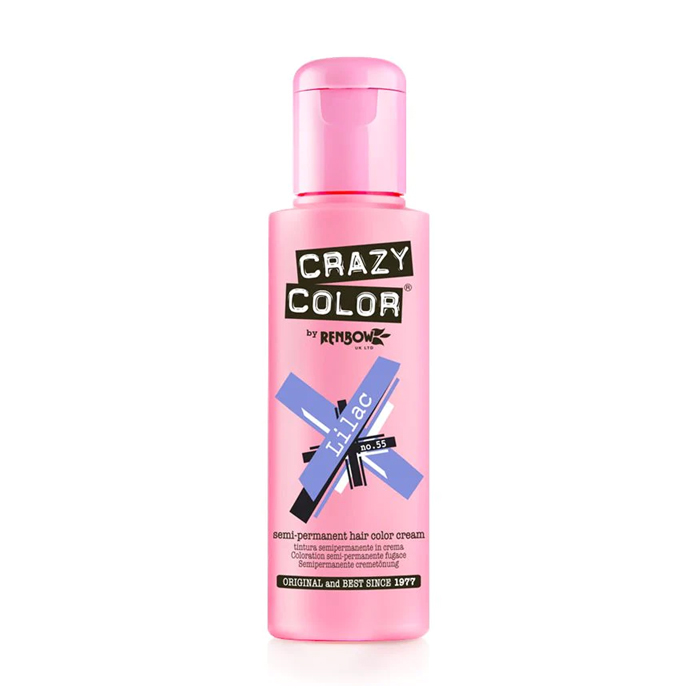 Тінт-фарба для волосся Crazy Color Semi Permanent Hair Color Cream 55 Lilac, 100 мл