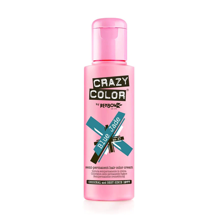 Тінт-фарба для волосся Crazy Color Semi Permanent Hair Color Cream 67 Blue Jade, 100 мл