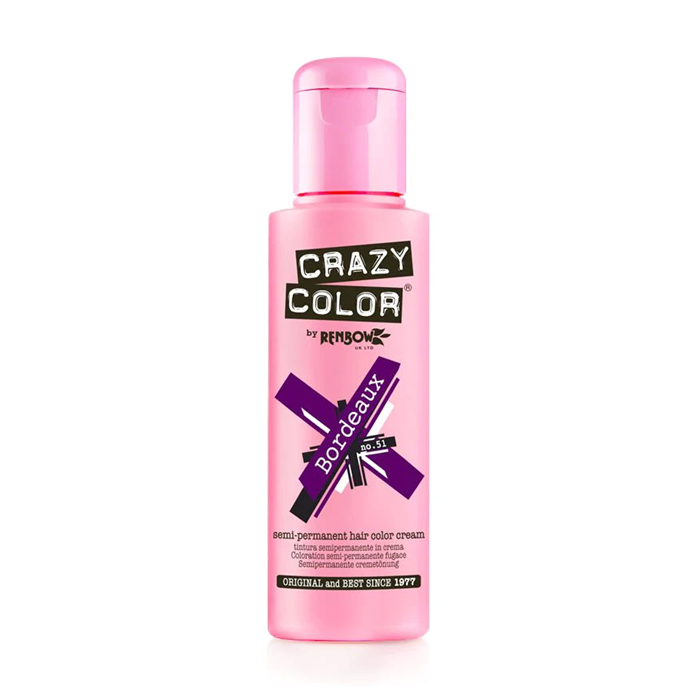 Тінт-фарба для волосся Crazy Color Semi Permanent Hair Color Cream 51 Bordeaux, 100 мл