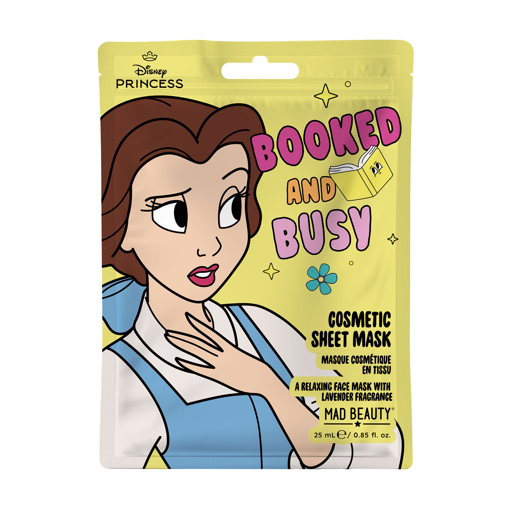 Тканинна косметична маска для обличчя Mad Beauty Disney Princess Cosmetic Sheet Mask, Belle, 25 мл