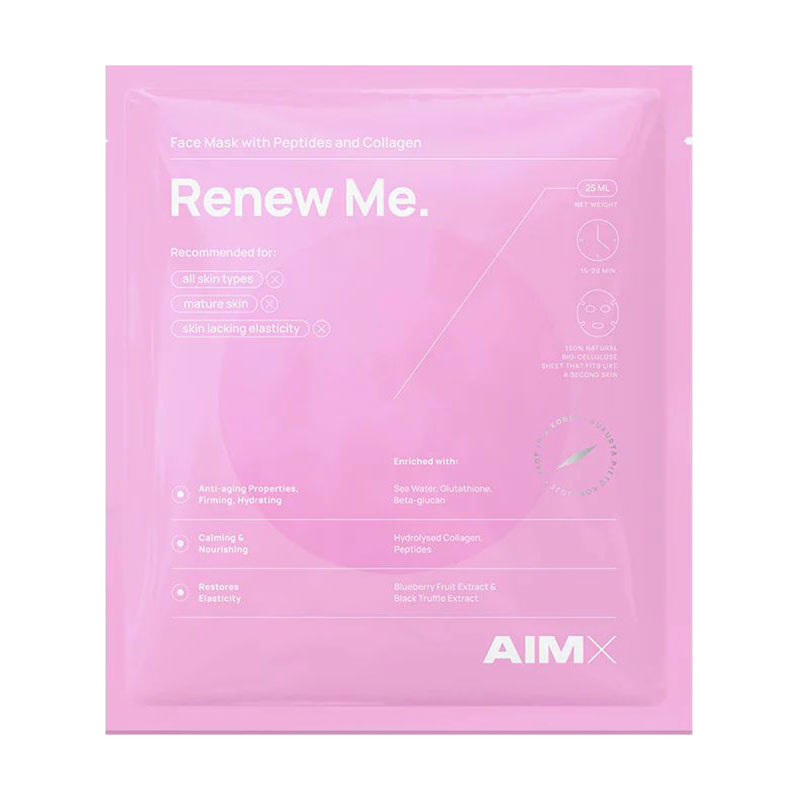 Тканинна маска для обличчя AIMX Renew Me Face Mask With Peptides And Collagen, 25 мл
