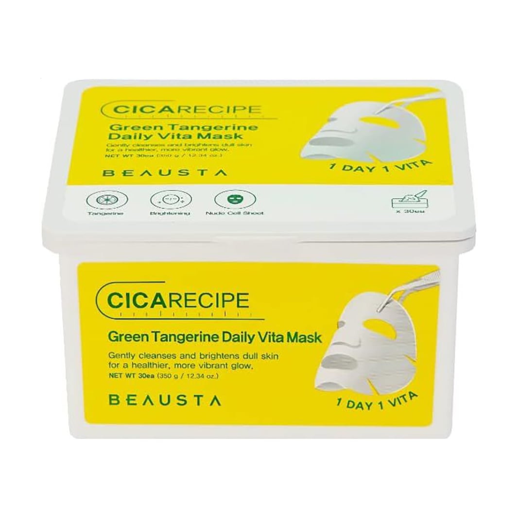 Тканинна маска для обличчя Beausta Cicarecipe Green Tangerine Daily Vita Mask, 30 шт