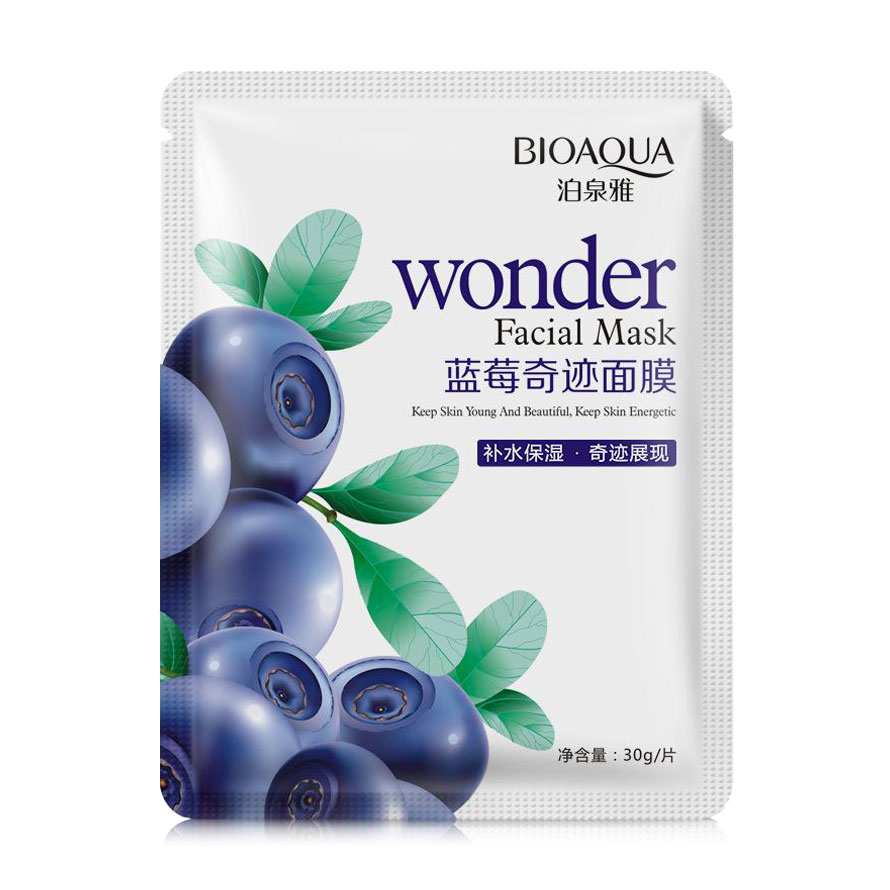 Тканинна маска для обличчя Bioaqua Blueberry Facial Mask з екстрактом чорниці, 30 г