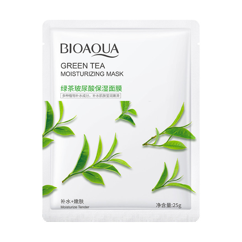 Тканинна маска для обличчя Bioaqua Green Tea Moisturizing Mask з екстрактом  зеленого чаю, 25 г