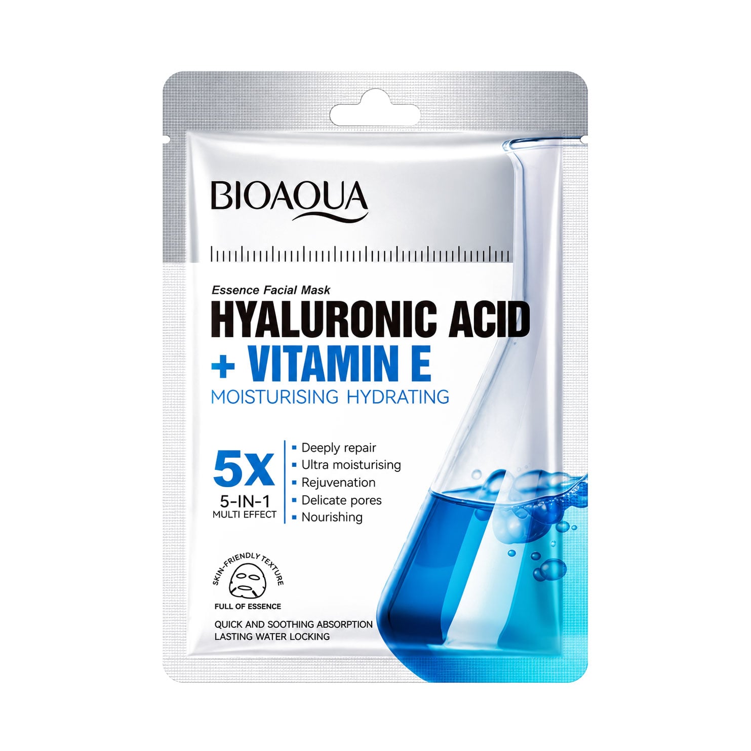 Тканинна маска для обличчя Bioaqua Hyaluronic Acid + Vitamin E Essence Facial Mask, 35 г