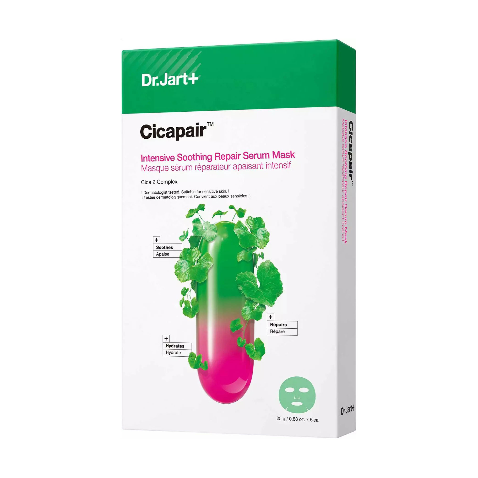 Тканинна маска для обличчя Dr. Jart+ Cicapair Intensive Soothing Repair Serum Mask, 5*25 г