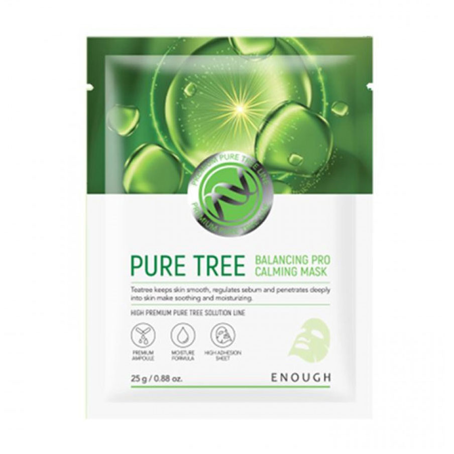 Тканинна маска для обличчя Enough Pure Tree Balancing Pro Calming Mask з екстрактом чайного дерева, 25 г