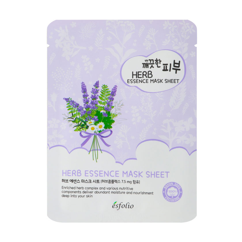 Тканинна маска для обличчя Esfolio Herb Essence Mask Sheet з травами, 25 мл