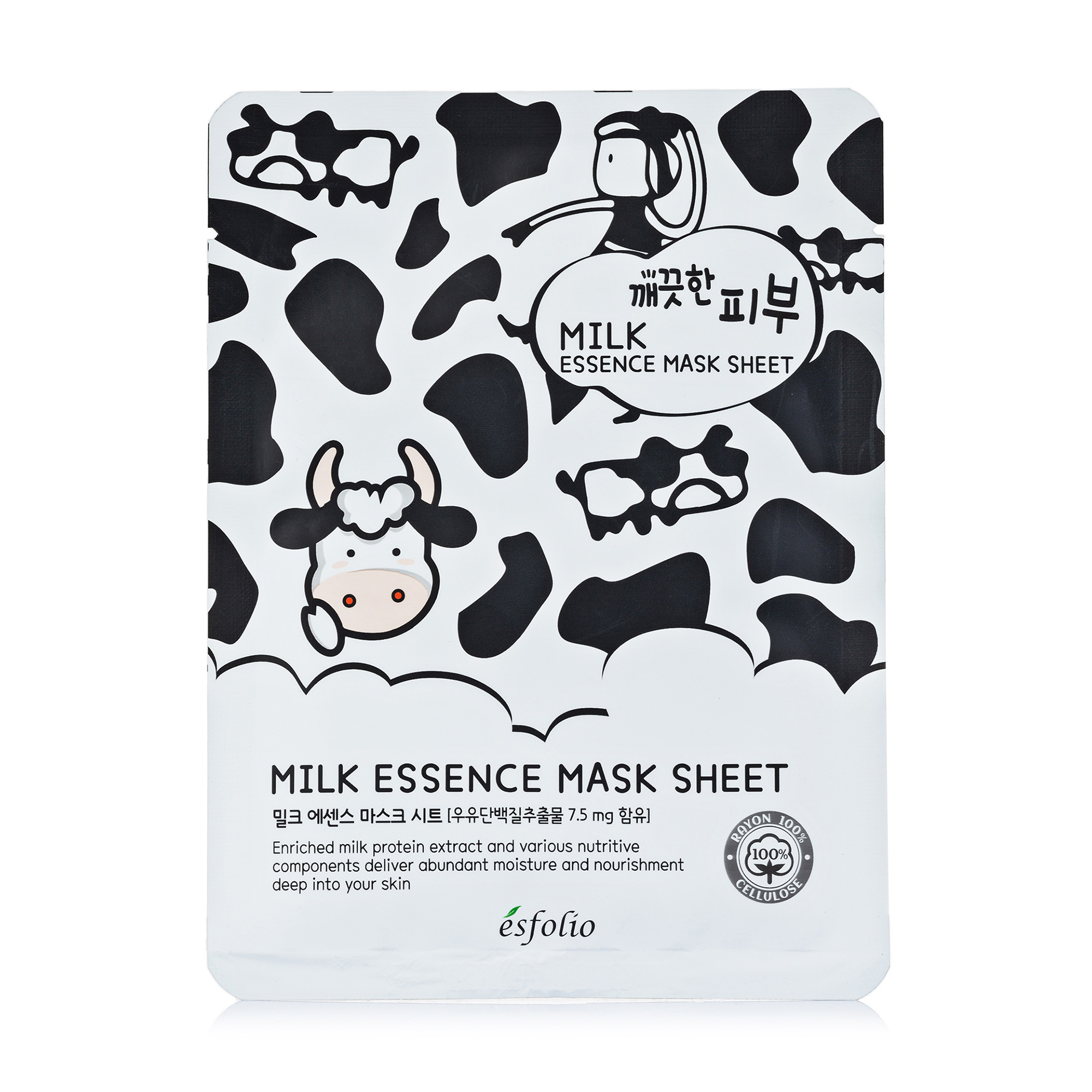 Тканинна маска для обличчя Esfolio Pure Skin Milk Essence Mask Sheet з молоком, 25 мл