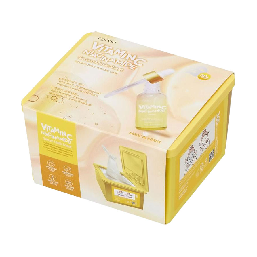 Тканинна маска для обличчя Esfolio Pure Skin Vitamin C Niacinamide Serum Mask Sheet з вітаміном С та сироваткою ніацинаміда, 30 шт