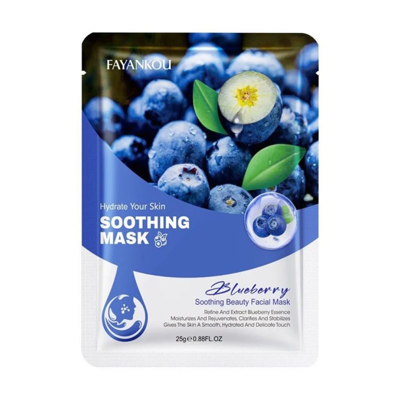 Тканинна маска для обличчя Fayankou Blueberry Soothing Beauty Facial Mask, 25 г