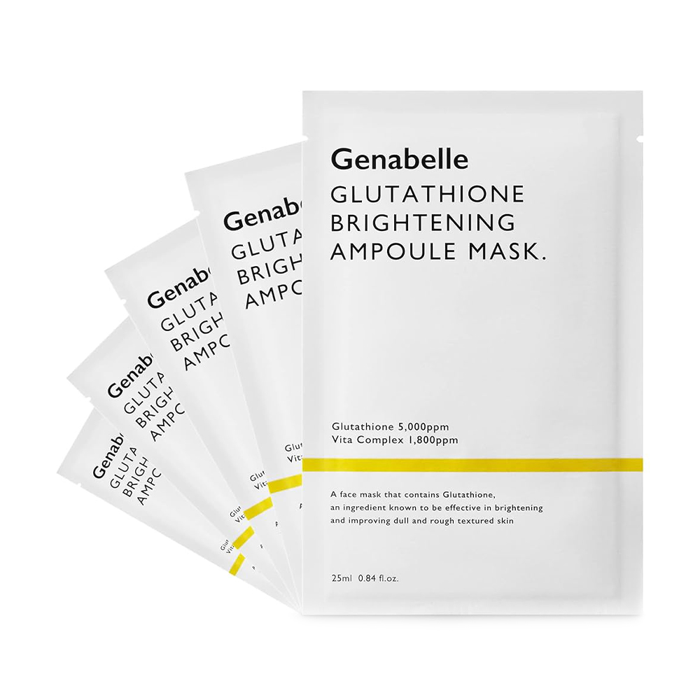 Тканинна маска для обличчя Genabelle Glutathione Brightening Ampoule Mask з глутатіоном, 5*25 мл