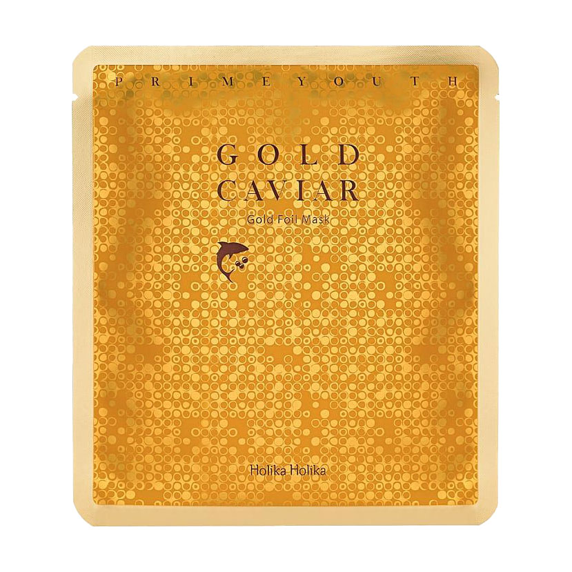 Тканинна маска для обличчя Holika Holika Prime Youth Gold Caviar Gold Foil Mask, 25 г