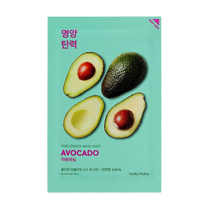 Тканинна маска для обличчя Holika Holika Pure Essence Mask Sheet, Avocado, 23 мл