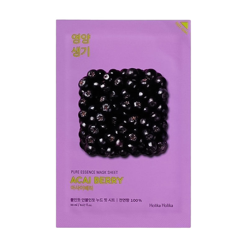 Тканинна маска для обличчя Holika Holika Pure Essence Mask Sheet, Acai Berry, 23 мл