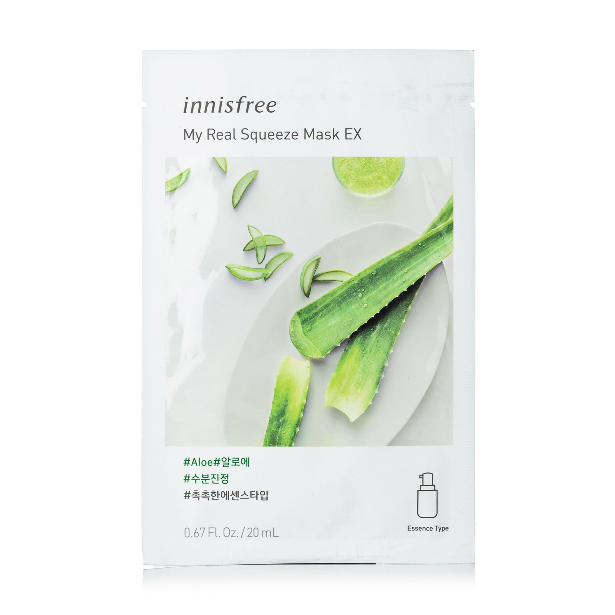 Тканинна маска для обличчя Innisfree My Real Squeeze Mask Aloee з алое вера, 20 мл