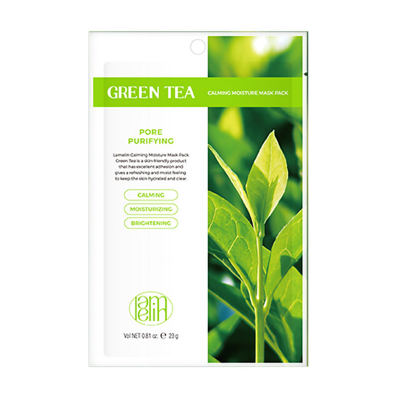 Тканинна маска для обличчя Lamelin Calming Moisture Mask Pack Green Tea, 23 г