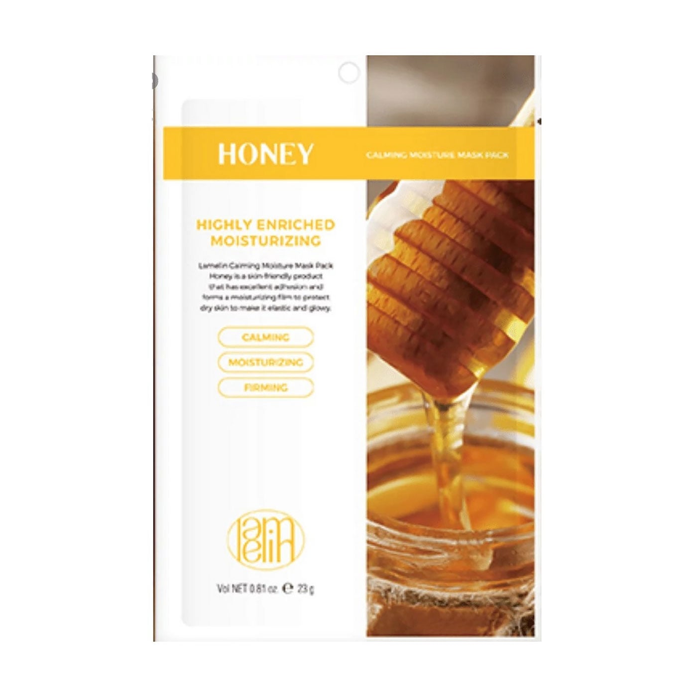Тканинна маска для обличчя Lamelin Calming Moisture Mask Pack Honey, 23 г