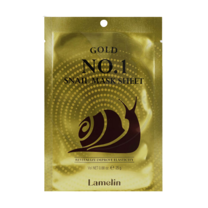 Тканинна маска для обличчя Lamelin Gold No1 Snail Mask Sheet з муцином равлика, 25 г