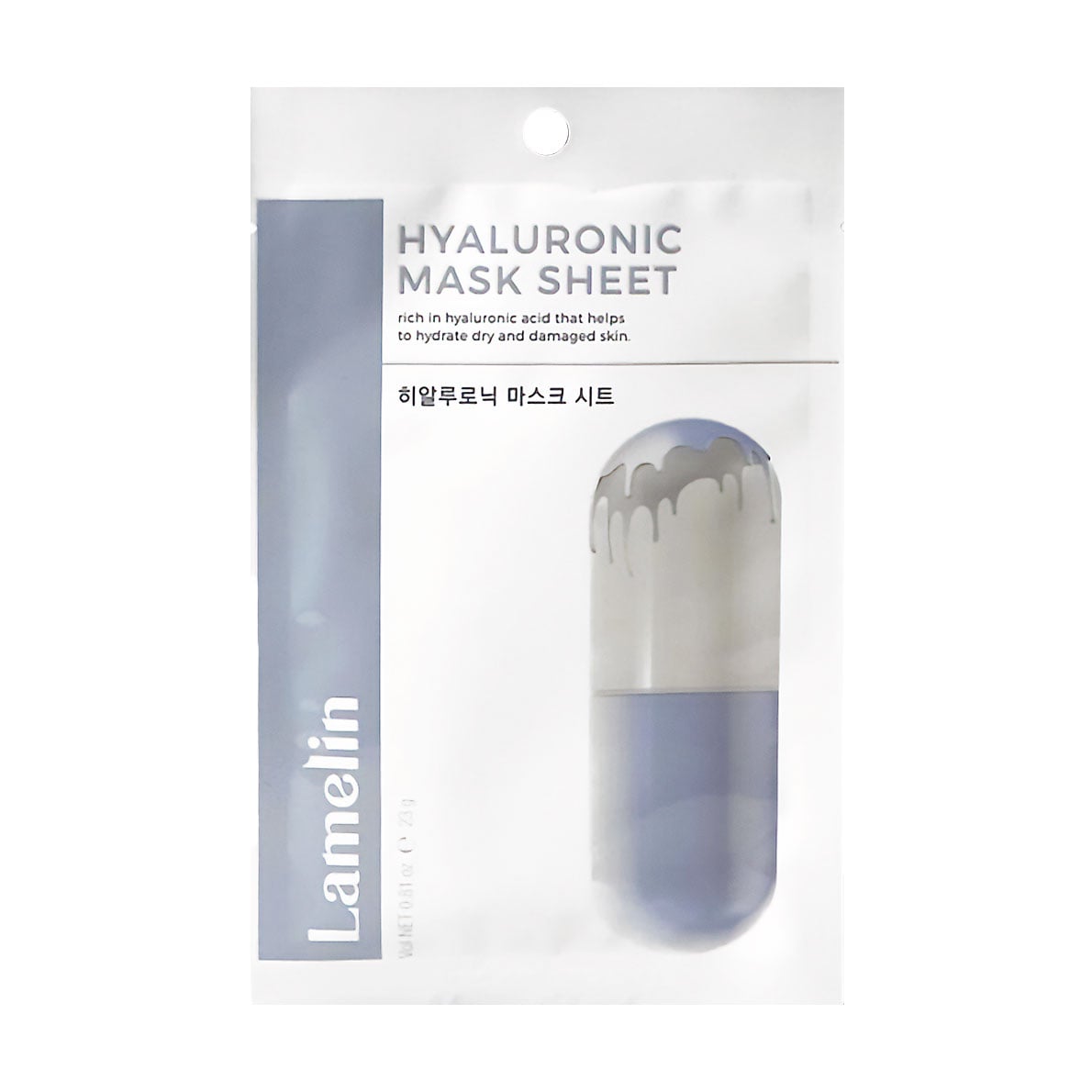 Тканинна маска для обличчя Lamelin Hyaluronic Mask Sheet з гіалуроновою кислотою, 23 г