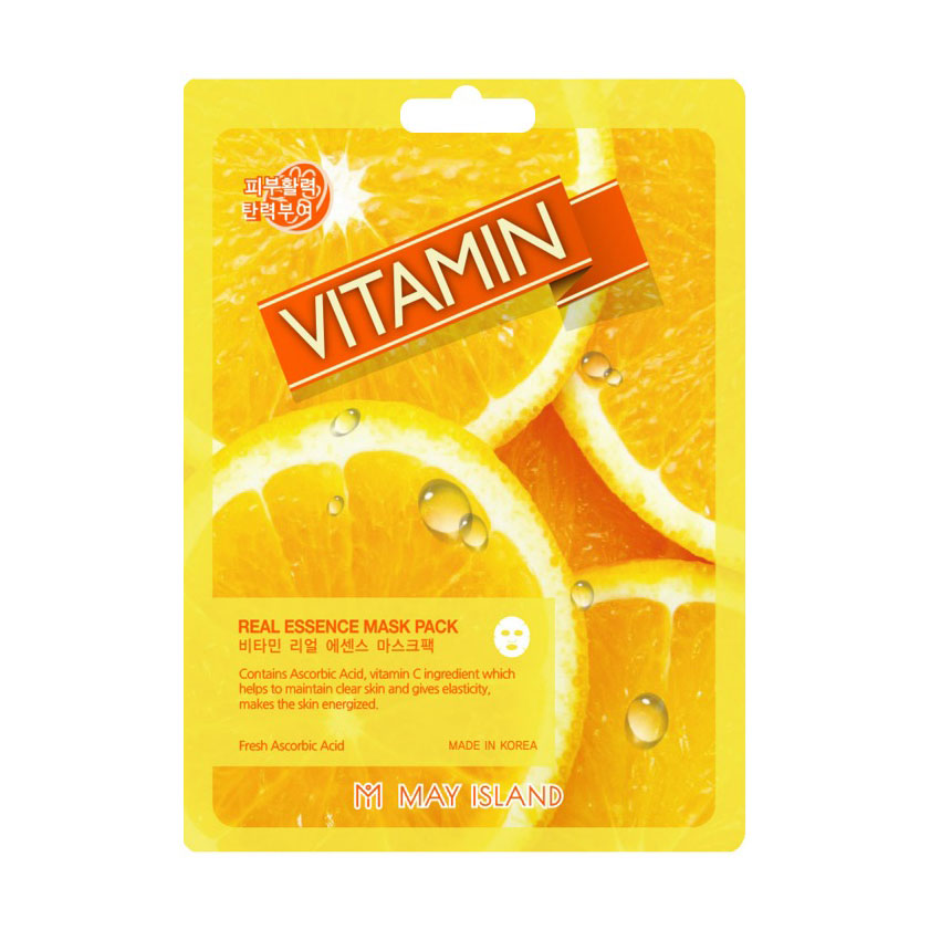 Тканинна маска для обличчя May Island Real Essence Vitamin Mask Pack з вітаміном C, 25 мл