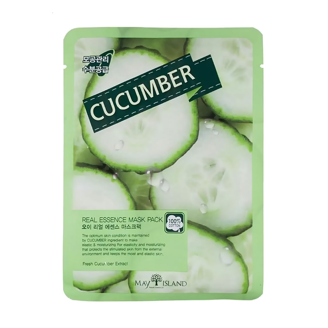 Тканинна маска для обличчя May Island Real Essence Cucumber Mask Pack з екстратом огірка, 25 мл