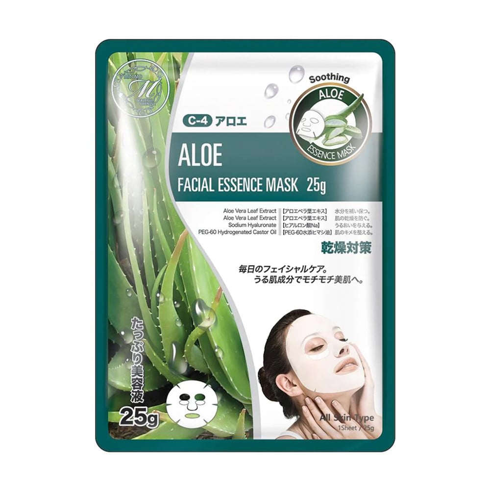 Тканинна маска для обличчя Mitomo 512 Aloe Facial Essence Mask з алое, 25 г