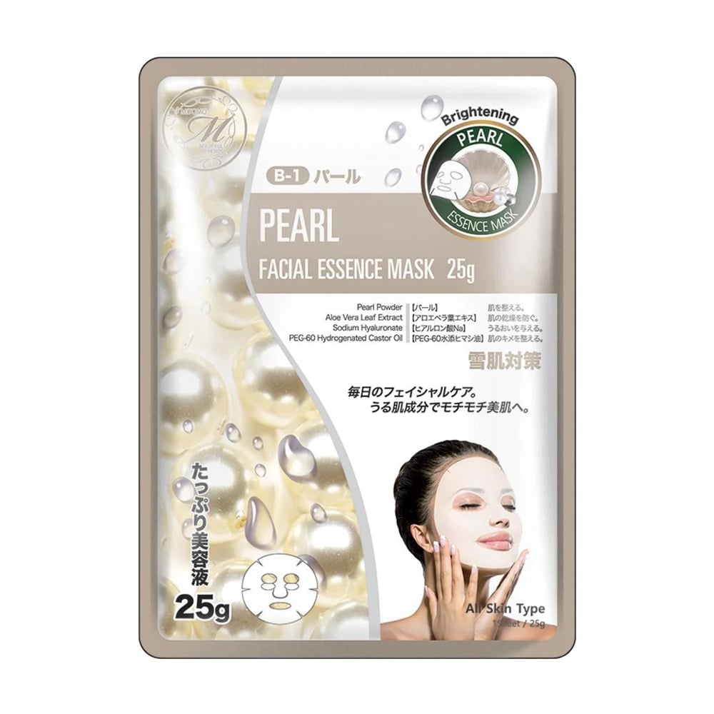 Тканинна маска для обличчя Mitomo 512 Pearl Facial Essence Mask з перлами, 25 г