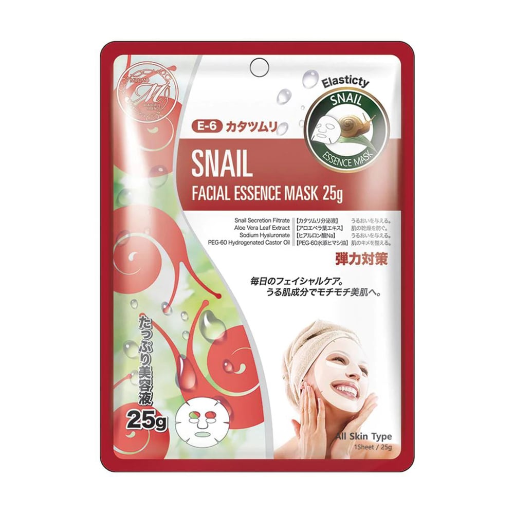 Тканинна маска для обличчя Mitomo 512 Snail Facial Essence Mask з екстрактом равлика, 25 г