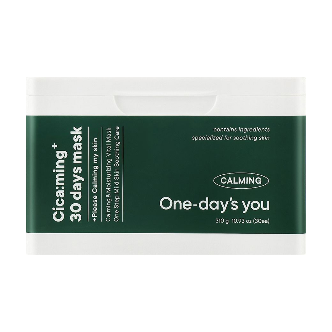 Тканинна маска для обличчя One-day's You Cica:ming 30 Days Mask з центелою, 30 шт