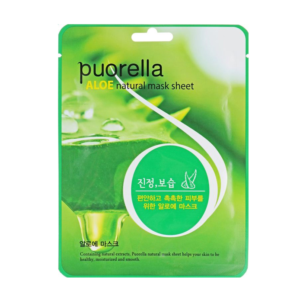 Тканинна маска для обличчя Puorella Aloe Natural Mask Sheet, 21 г