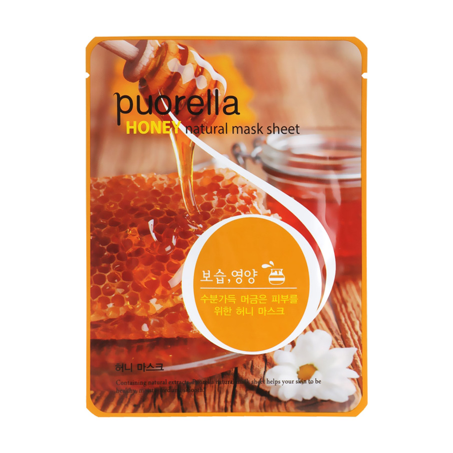 Тканинна маска для обличчя Puorella Honey Natural Mask Pack з медом, 21 г