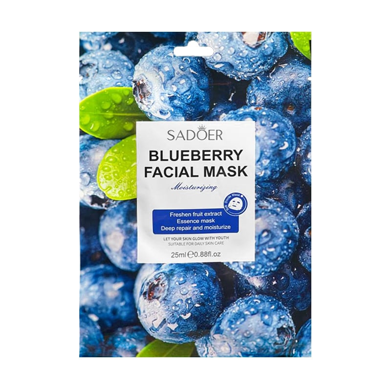 Тканинна маска для обличчя Sadoer Blueberry Facial Mask Чорниця, 25 мл