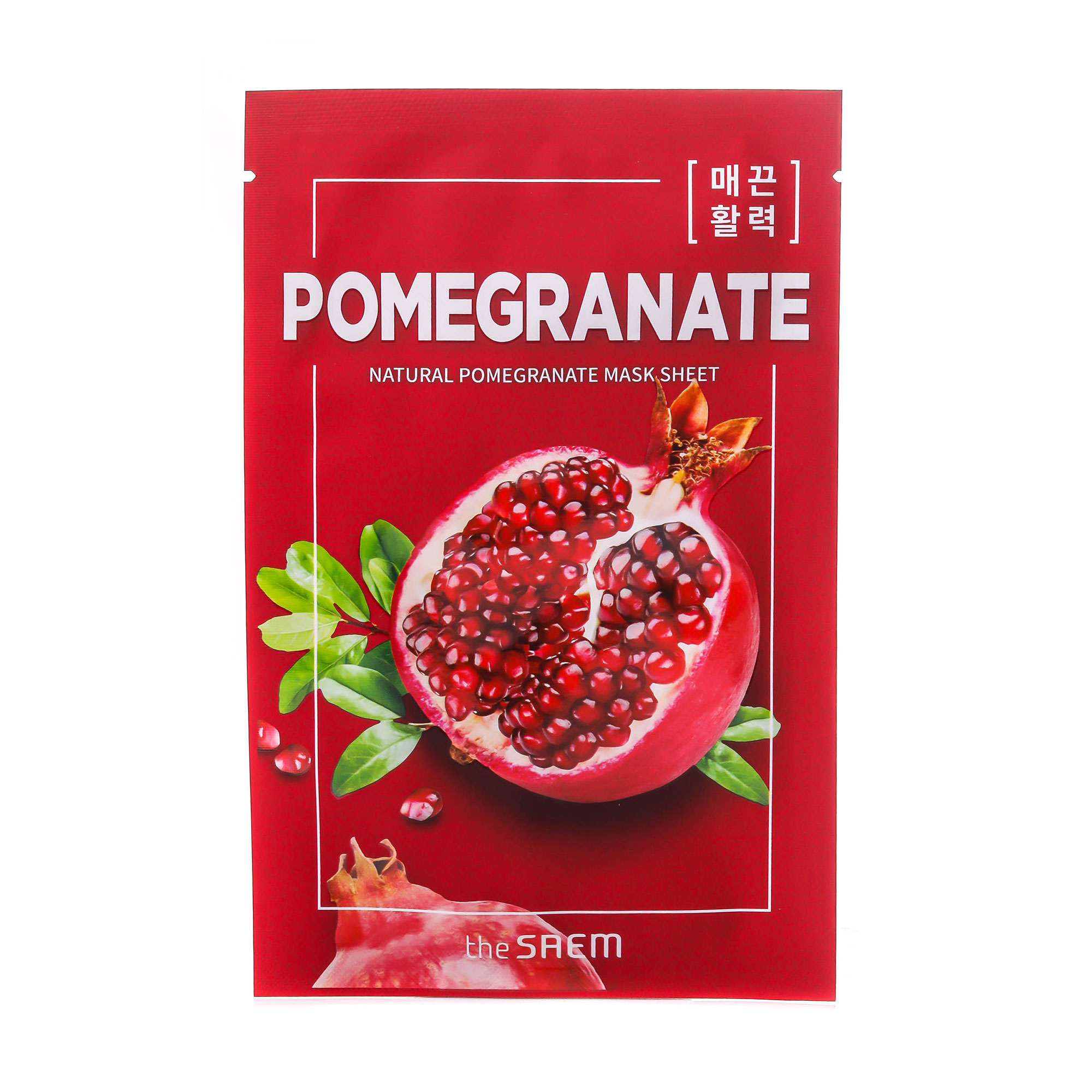 Тканинна маска для обличчя The Saem Natural Pomegranate Mask Sheet з екстрактом гранату, 21 мл