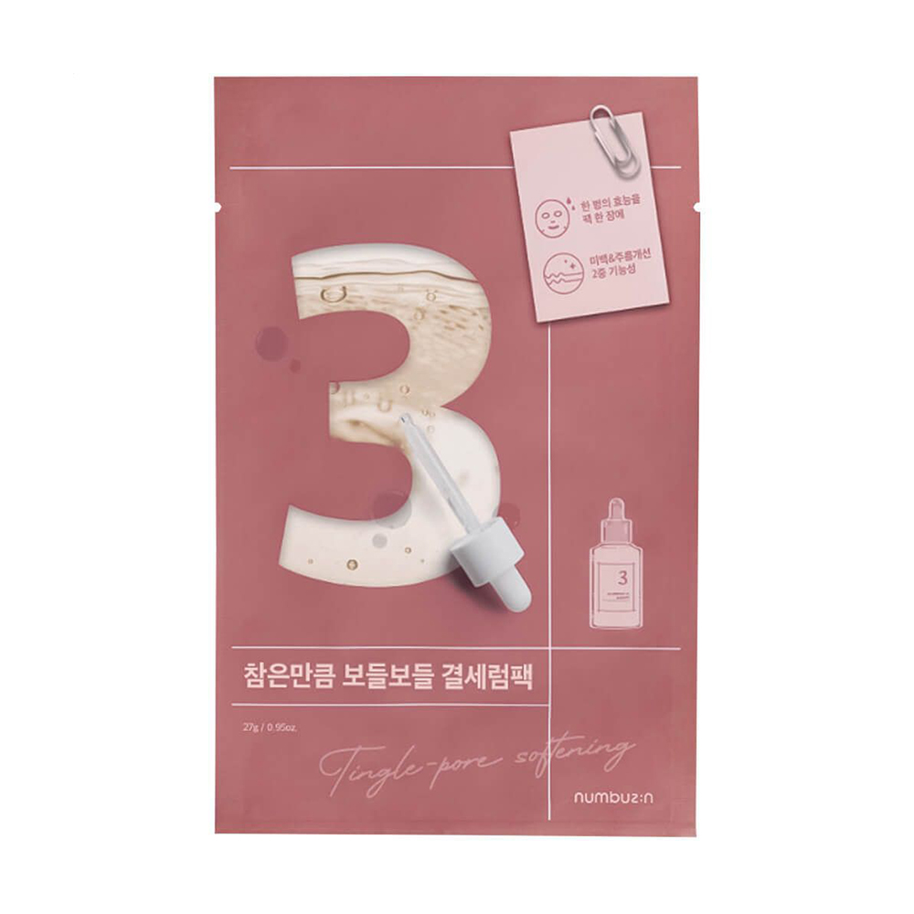 Тканинна маска Numbuzin No.3 Tingle-Pore Softening Sheet Mask для звуження пор обличчя, 27 мл