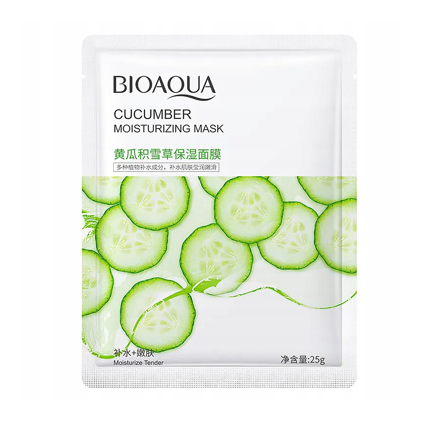 Тканинна зволожувальна маска для обличчя Bioaqua Cucumber Moisturizing Mask з екстрактом огірка, 25 г