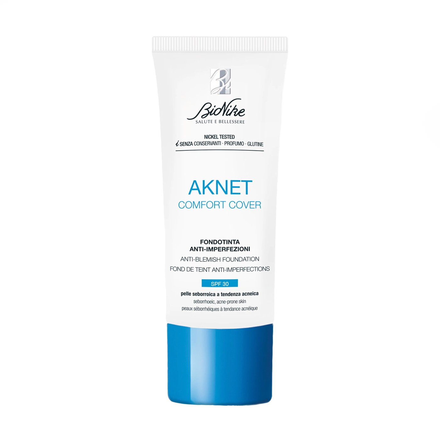 Тональна основа для обличчя BioNike Aknet Comfort Cover Anti-Blemish Foundation, SPF 30, 101 Ivoire, 30 мл