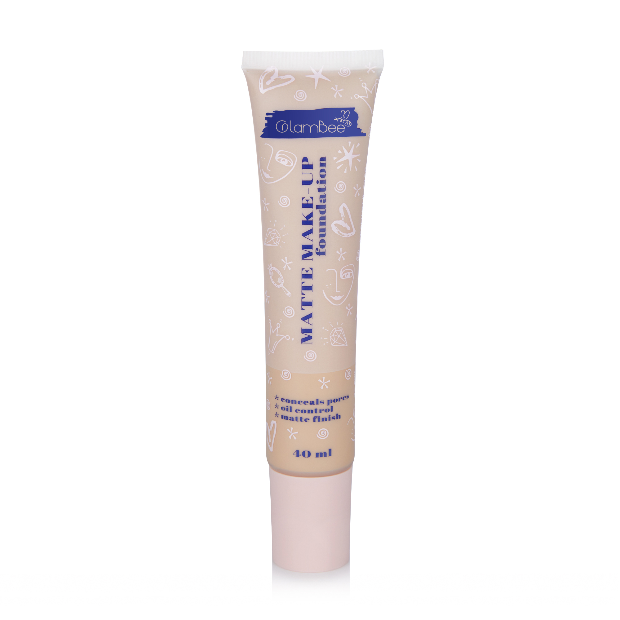Тональна основа для обличчя GlamBee Matte Make-Up Foundation 03, 40 мл