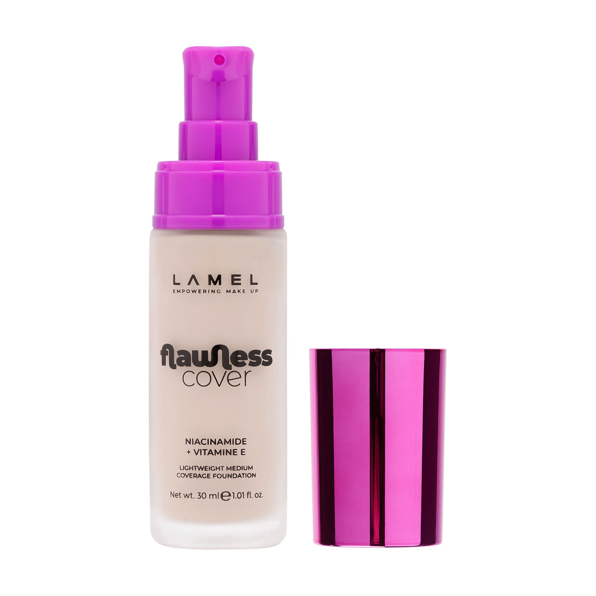 Тональна основа для обличчя LAMEL Make Up Flawless Cover Lightweight Medium Coverage Foundation 01, 30 мл