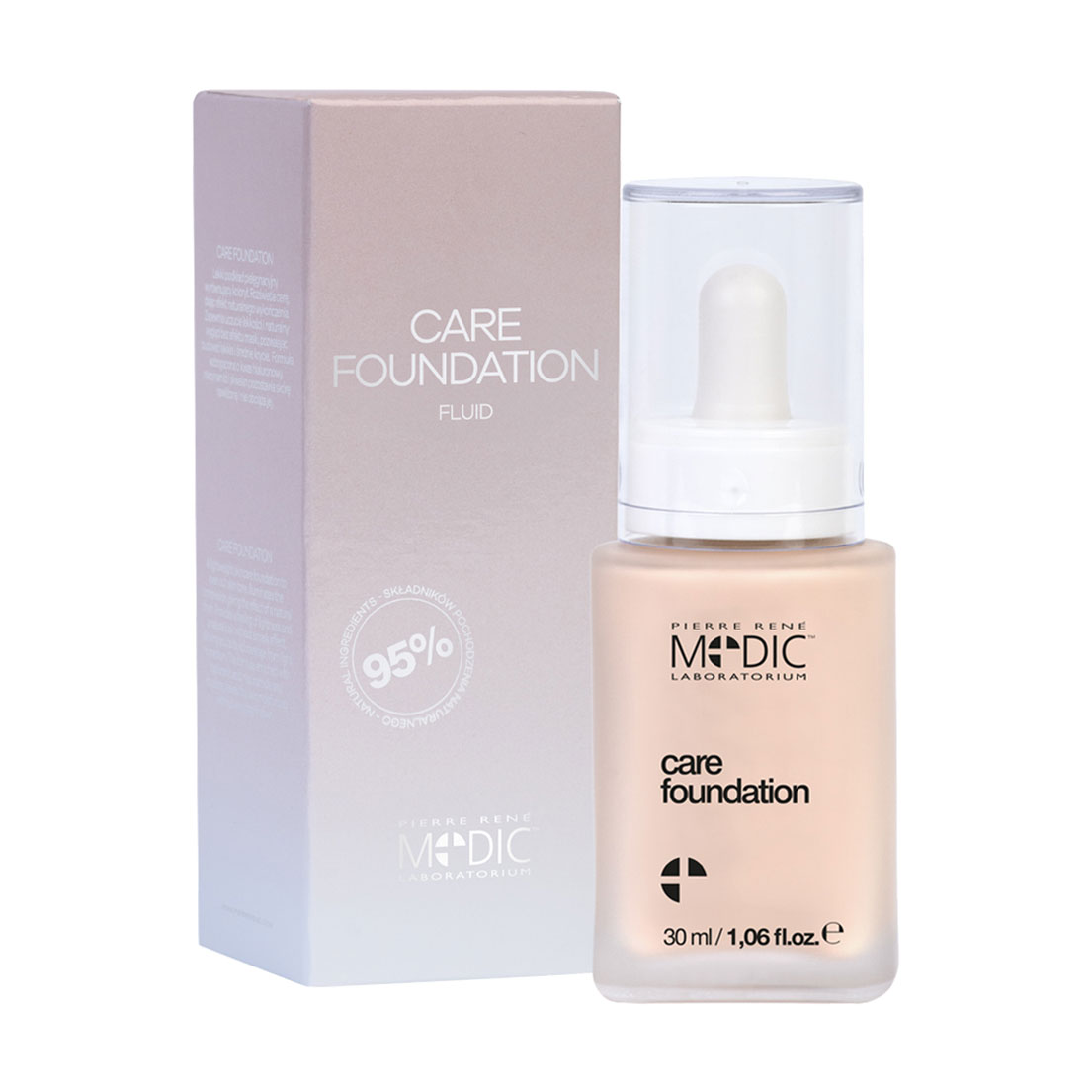 Тональний флюїд для обличчя Pierre Rene Medic Laboratorium Care Foundation, 01, 30 мл